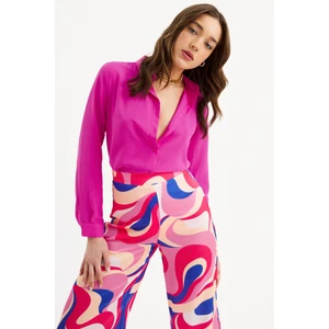 Düz Klasik Gömlek - Fuşya