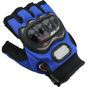 Eldiven Yarım  Motosiklet Eldiveni Korumalı Mavi M