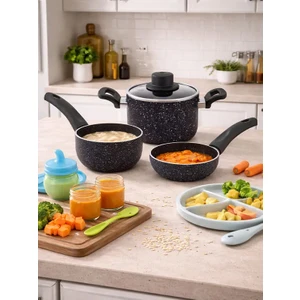 EMEL 12 Cm Mini Tencere Seti (EK GIDA MAMA SETİ)