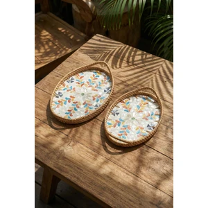 Palma Oval Bambu Sunum Tepsi Seti
