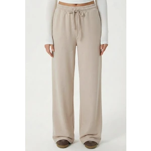 Kadın Modal Select Geniş Paça Bej Eşofman Altı