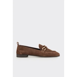 Kahve Deri Kadın Loafer