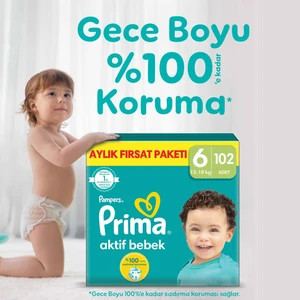 Aktif Bebek, Bebek Bezi 6 Numara, 102 adet