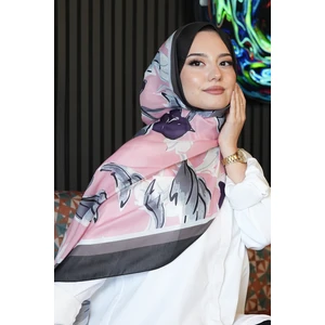 Lale Desen Pembe Soft Pamuk Şal