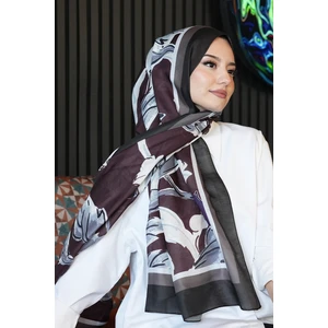 Lale Desen Bordo Soft Pamuk Şal