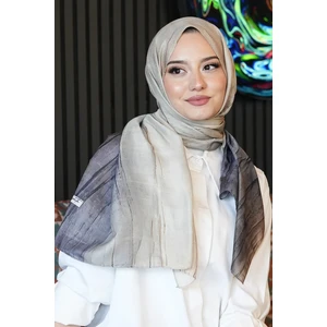 Degrade Bej Soft Pamuk Şal