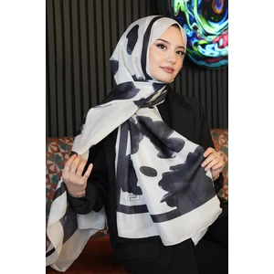 Gül Desen Fildişi Soft Pamuk Şal