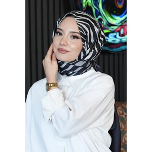 Dalgalı Desen Gri Soft Pamuk Şal