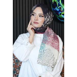 Dalgalı Desen Yeşil Soft Pamuk Şal