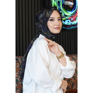 Dalgalı Desen Mor Soft Pamuk Şal - Lila