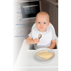 Silikon İkili İlk Kaşığım Gri