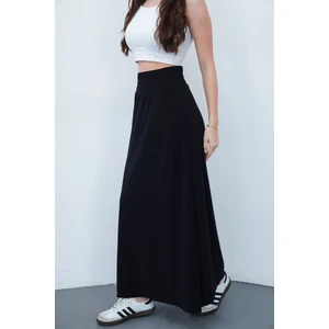 Sanem Tekstil Maxi Etek Sandy-Siyah