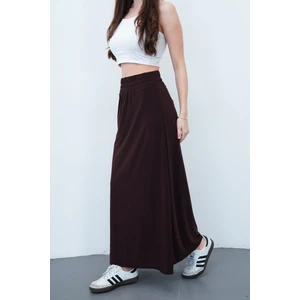 Sanem Tekstil Maxi Etek Sandy-Kahverengi