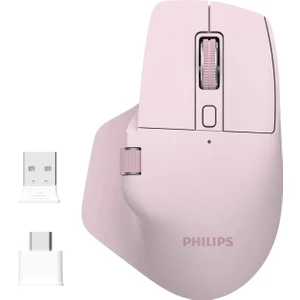 SPK7858 Bluetooth Kablosuz Çift Modlu 4000DPI 7 Tuşlu Optik Sessiz Mouse Pembe