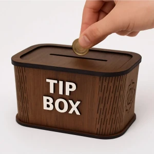 Ceviz Mdf Ahşap Tip Kutusu – Kafe & Restoran Tip Box
