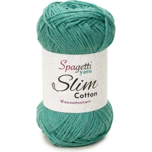 Spagetti Yarn Slim Cotton Su Yeşil El Örgü İpliği