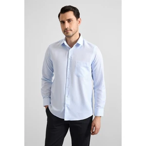 Buz Mavi Regular Klasik Yaka Casual Gömlek