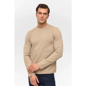 Bej Regular Bisiklet Yaka Kazak