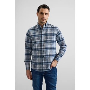 Mavi Regular Düğmeli Yaka Kareli Casual Gömlek