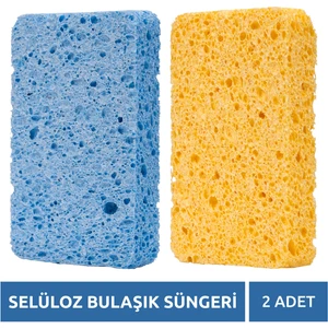 Selüloz Bulaşık Süngeri - 2 Adet Mavi Sarı