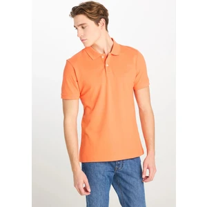 Erkek Regular Fit Polo T-Shirt Orange