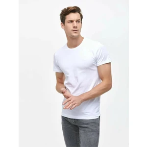 Erkek Basıc Slim Fit Beyaz T-shırt