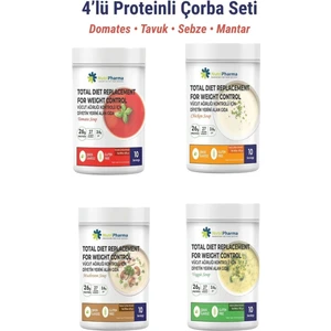 Whey Proteinli 4’lü Çorba Seti – Öğün Yerine Geçen Tam Öğün Tozu