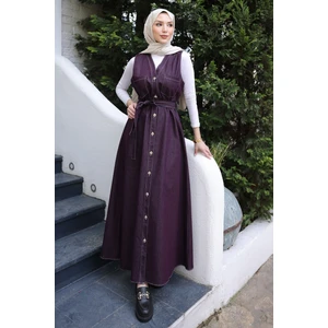 İmaj Butik Mürdüm Düğmeli Cepli Kot Jile