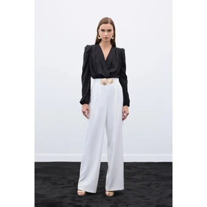 Aksesuarlı Pantolon - Ekru