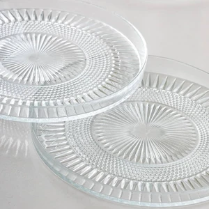 6’lı Cam Tatlı Tabağı – 16 cm Dik Kenarlı, Şeffaf Servis Tabağı
