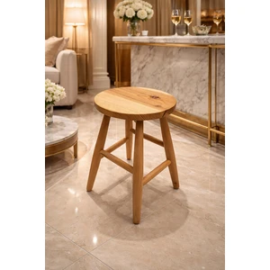 Çerçi Bazaar Yuvarlak Ahşap Tabure