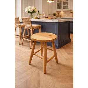 Çerçi Bazaar Yuvarlak Ahşap Tabure