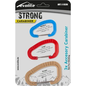 Strong 3'lü Karabina Seti - Bej/Kırmızı/Mavi