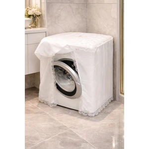 Beyaz  Çamaşır Makinesi Örtüsü