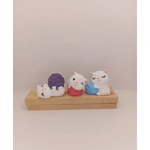 Tedi Sanat Kedi Biblo Dekoratif 3 Lü