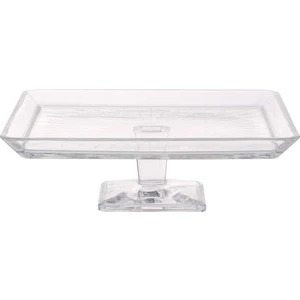 Madlen Ayaklı Servis Tabağı Cam 7.7 x 23.5 x 23.5 cm Sade Desenli Şık Tasarım