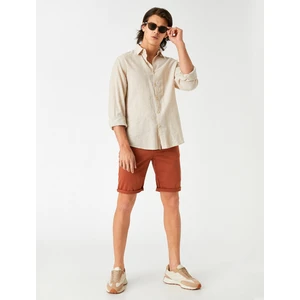 Katlı Paça Gabardin Şort