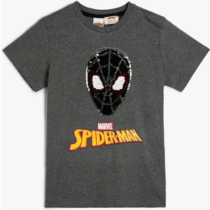 Spiderman Tişört Pullu Payetli Lisanslı