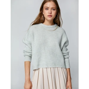 Basic Kazak Bisiklet Yaka Fitilli Uzun Kollu