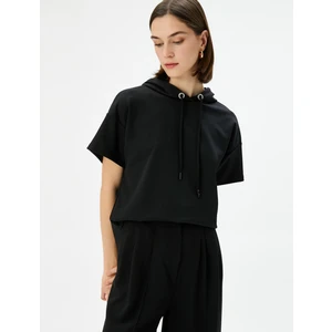 Kapşonlu Sweatshirt Kısa Kollu Regular Fit