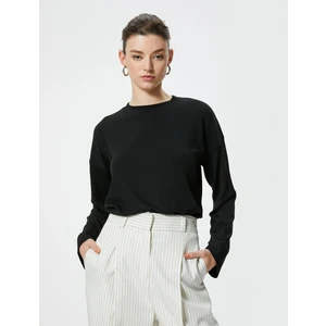 Basic Triko Kazak Uzun Kollu Bisiklet Yaka