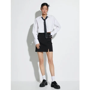 Mini Etek Kemer Detaylı Yırtmaçlı