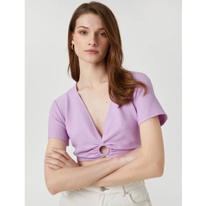 Crop Bluz Halka Detaylı