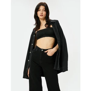 Straplez Süper Crop Atlet Ribanalı