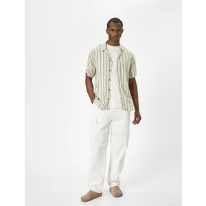 Yazlık Gömlek Kısa Kollu Devrik Yaka Düğmeli