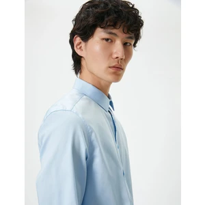 Basic Gömlek Uzun Kollu Düğmeli Klasik Yaka