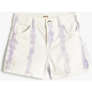 Kot Şort Mini Batik Desenli Pamuklu