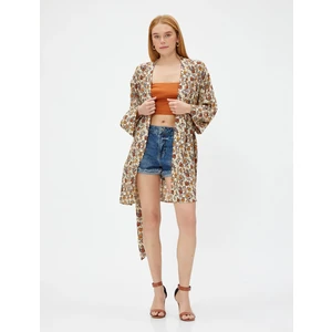 Çiçekli Kimono Kuşaklı Midi Boy