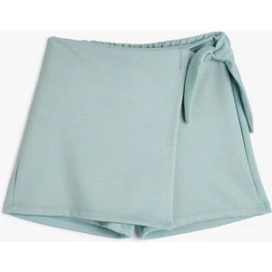 Şort Etek Kruvaze Yandan Bağlamalı