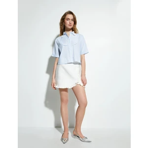 Mini Tüvit Etek Fırfırlı Normal Bel